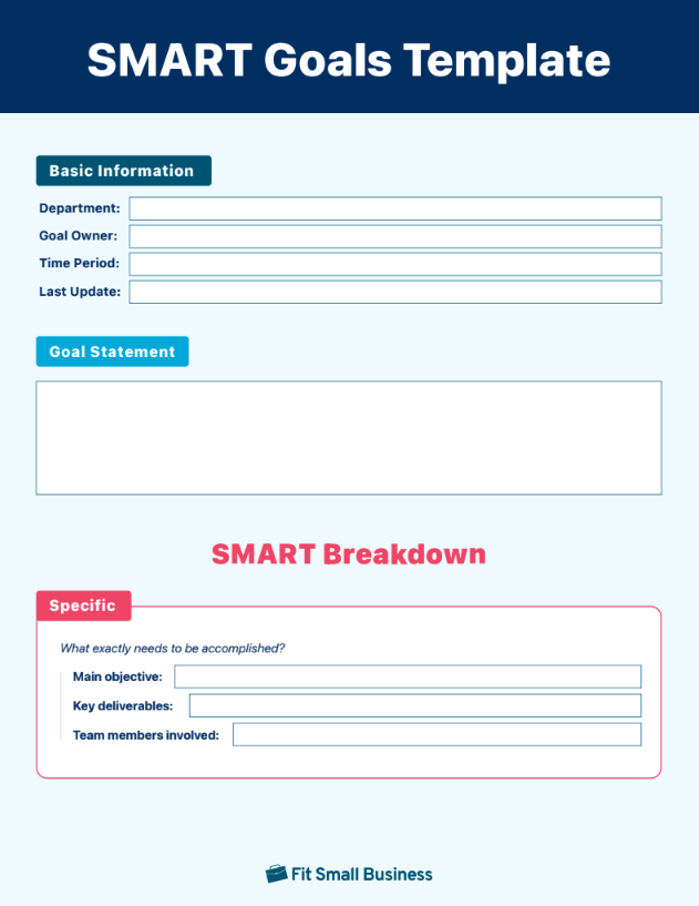 Smart Goals Template screenshot